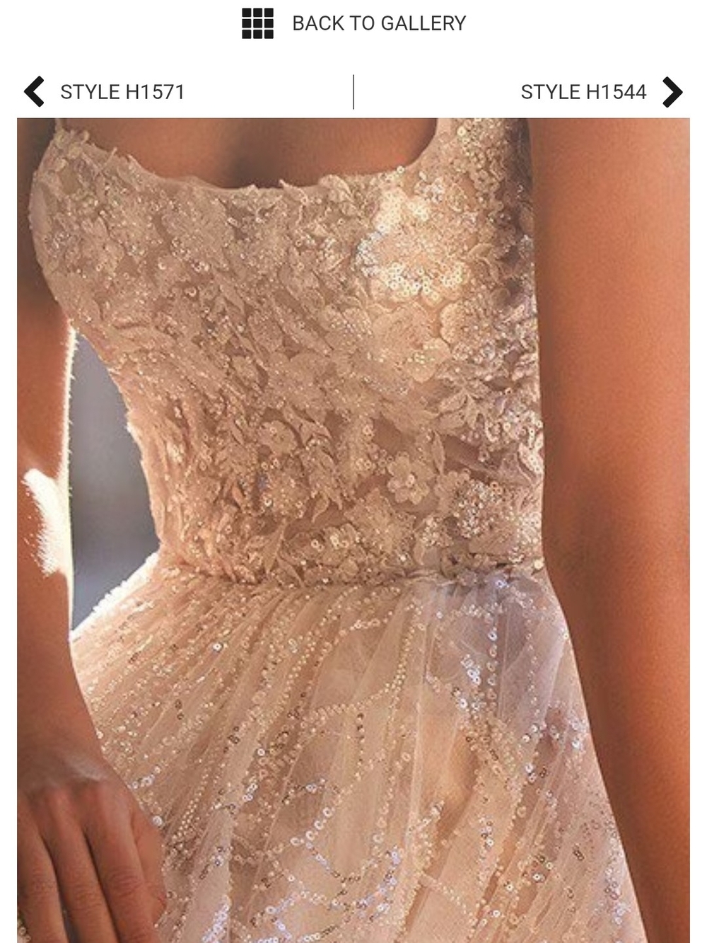 Elegant Sequin Floral Bodice A-Line Dress in White/Nude - Picture 1 of 3